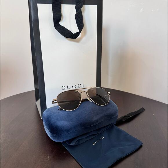 Gucci GG0388S Gold Frame Aviator Sunglasses - 56mm - Picture 9 of 11